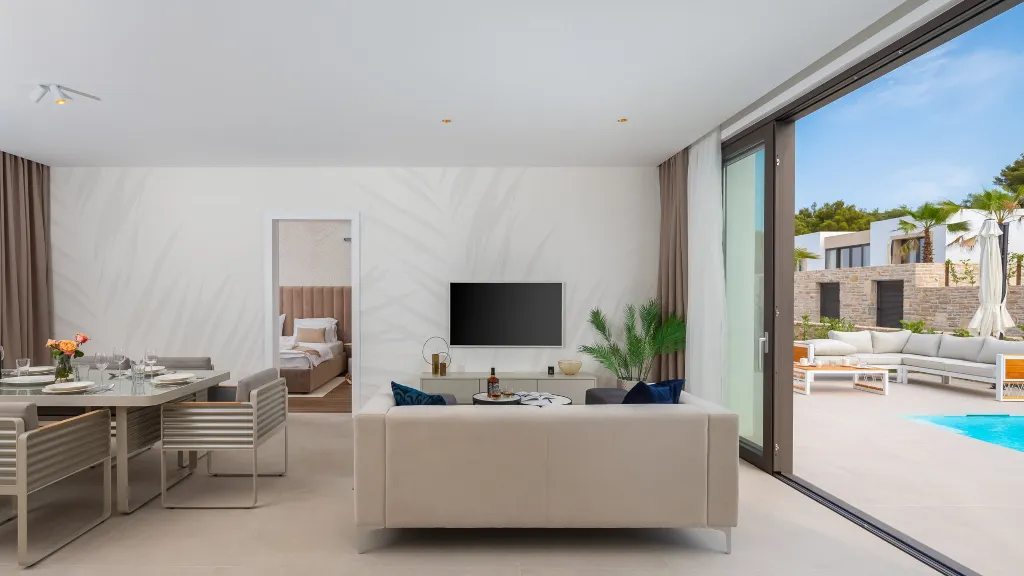 Contemporary Seaside Villa with Pool in Tkon