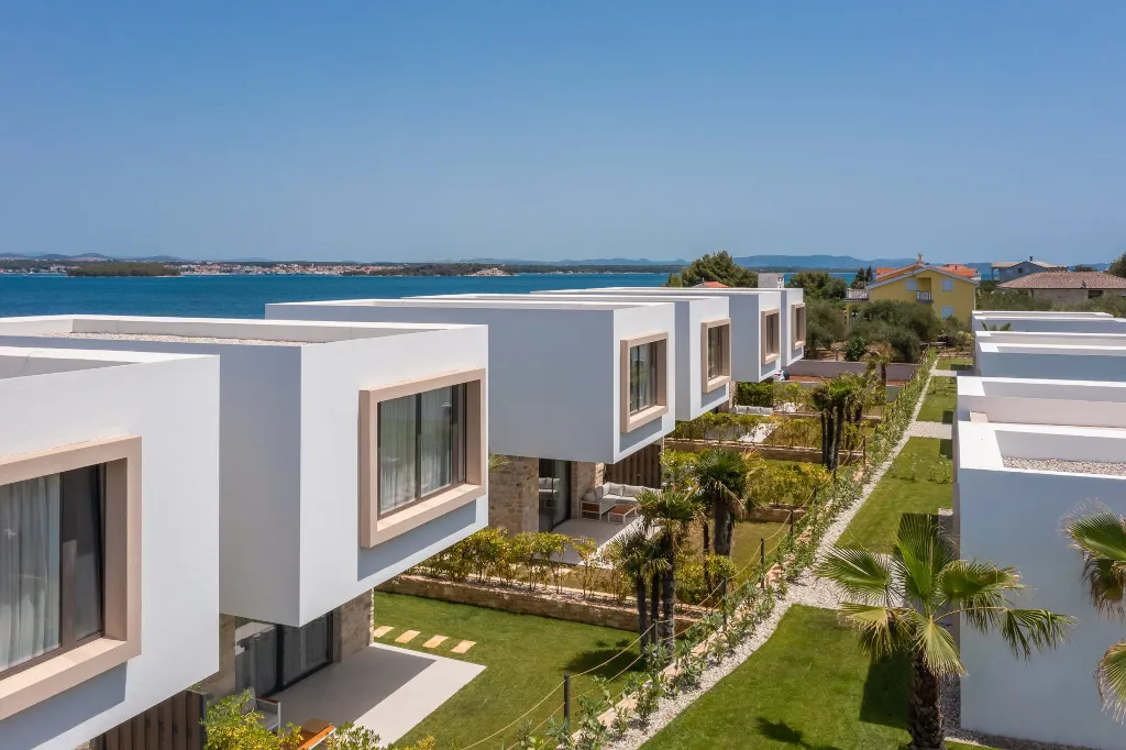 Contemporary Seaside Villa with Pool in Tkon