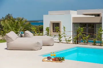 Modern Seaside Villa with Pool, Tkon