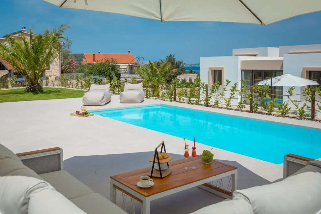 Modern Seaside Villa with Pool, Tkon