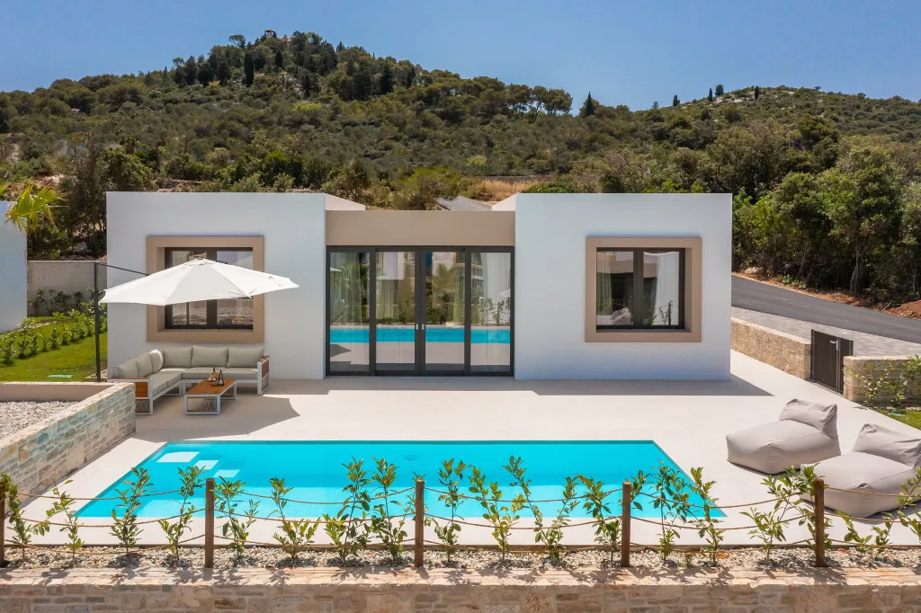 Modern Seaside Villa with Pool, Tkon