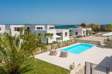 Modern Seaside Villa with Pool, Tkon