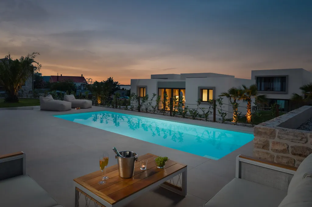 Modern Seaside Villa with Pool, Tkon