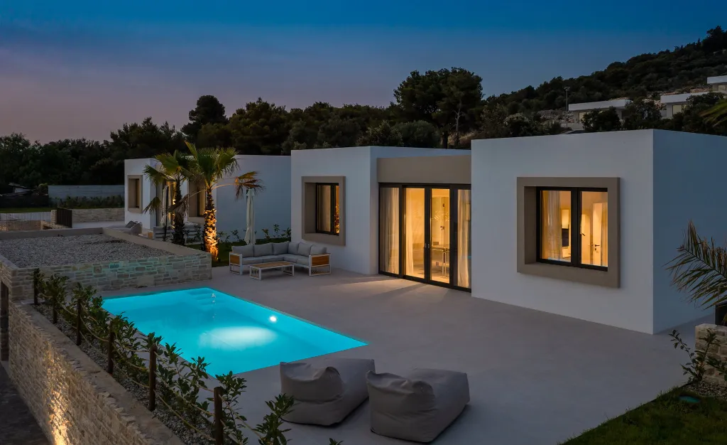 Modern Seaside Villa with Pool, Tkon