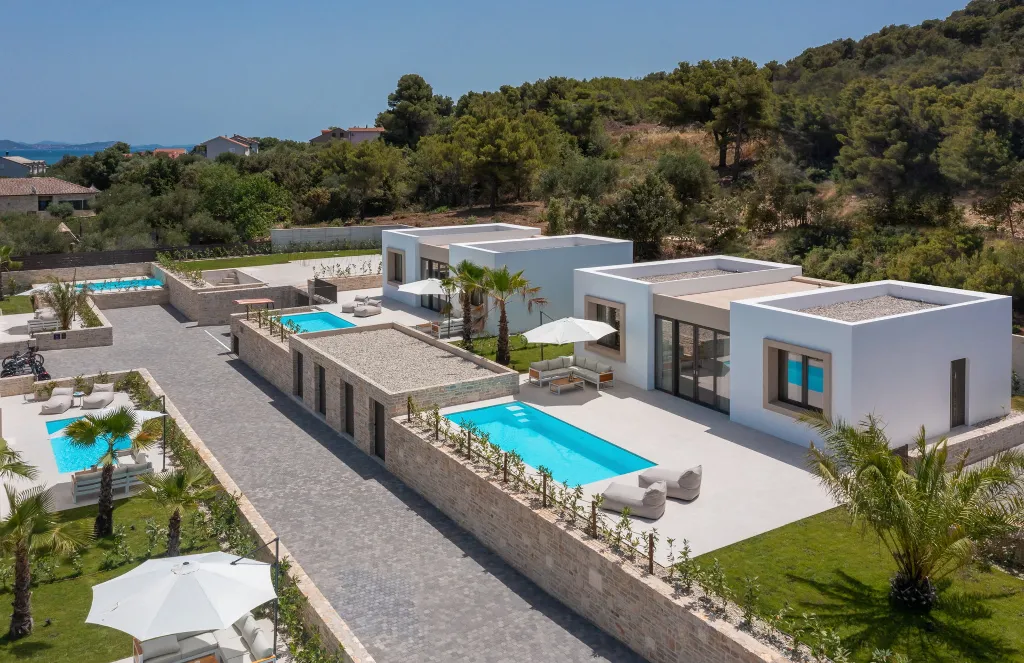Modern Seaside Villa with Pool, Tkon