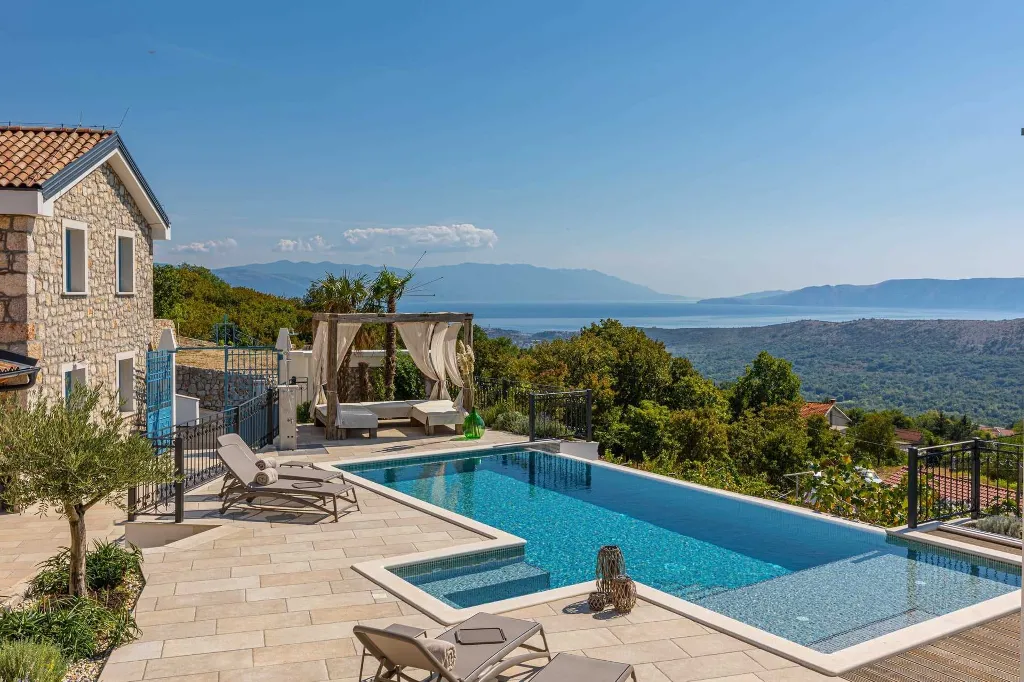 Spacious Sea View Villa with Pool in Bribir
