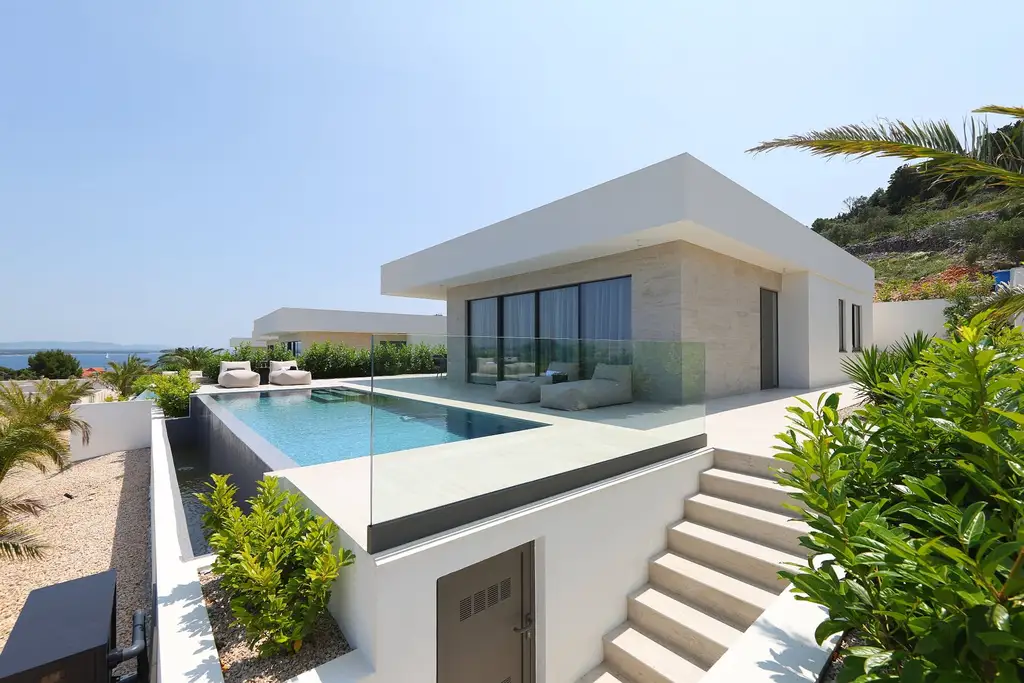 Modern Seaside Villa with Heated Pool in Tkon