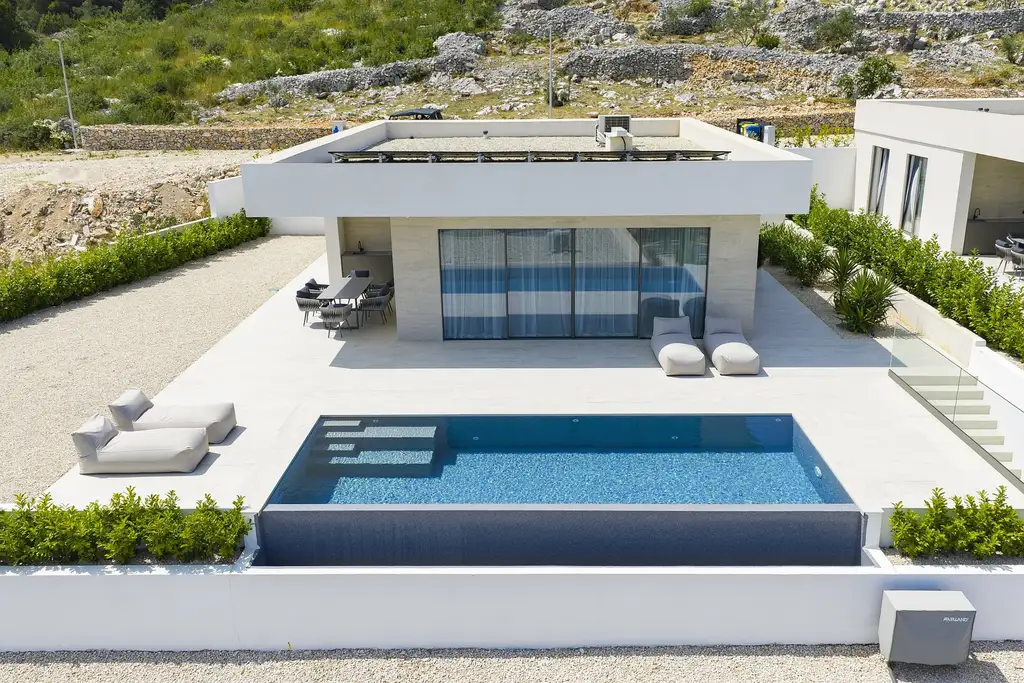 Modern Seaside Villa with Heated Pool in Tkon