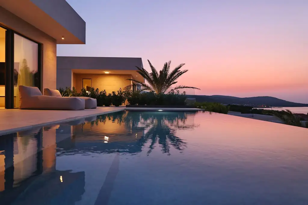Modern Seaside Villa with Pool in Tkon