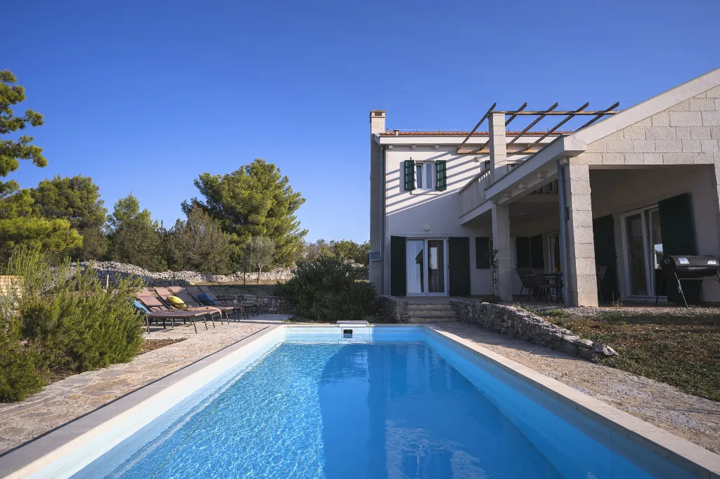 Poolside Stone Villa with Terrace in Stari Grad