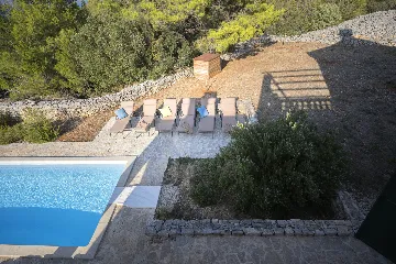 Poolside Stone Villa with Terrace in Stari Grad