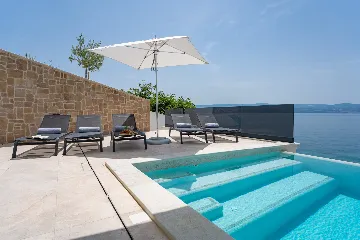 Beachfront Villa with Pool and Sea Views, Omiš