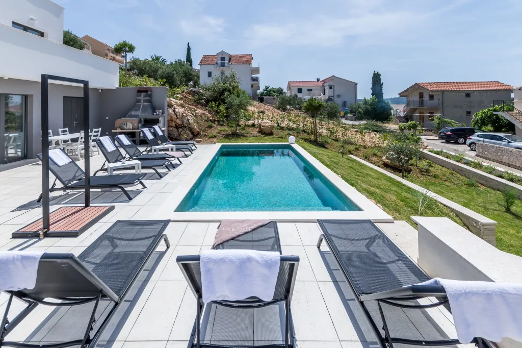 Seaside Villa Retreat with Pool in Rogoznica