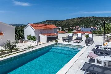 Seaside Villa Retreat with Pool in Rogoznica