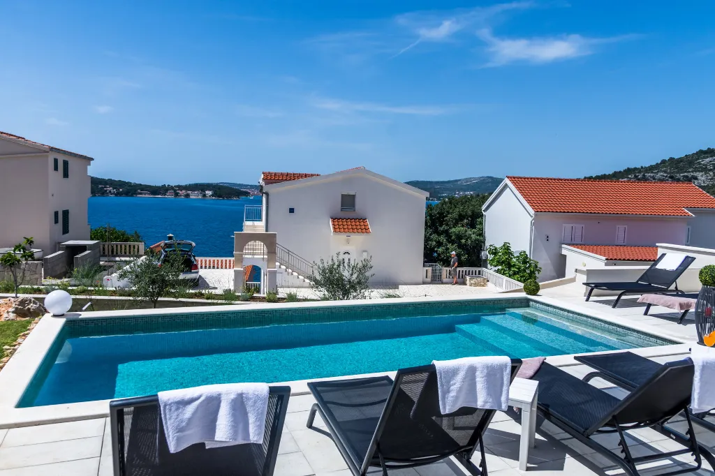 Seaside Villa Retreat with Pool in Rogoznica