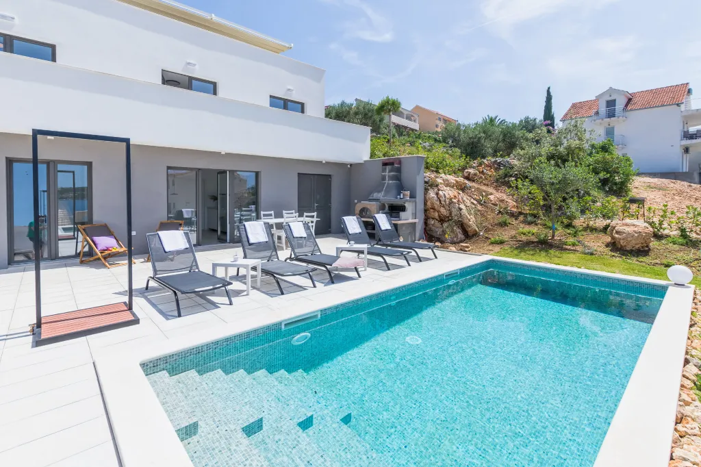 Seaside Villa Retreat with Pool in Rogoznica