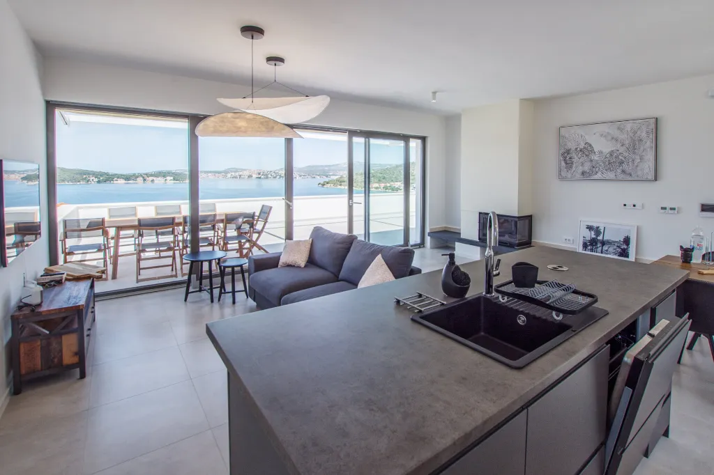 Seaside Villa Retreat with Pool in Rogoznica