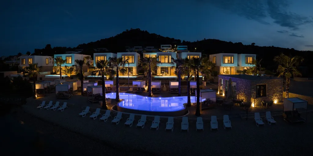 Contemporary Beachfront Villa with Private Pool in Tkon