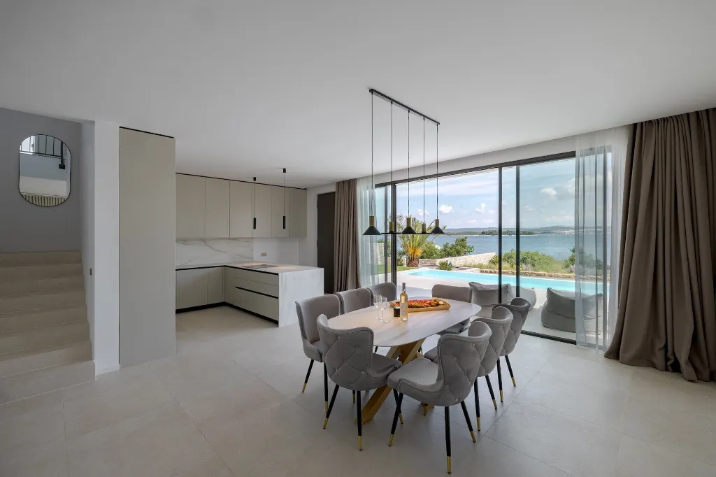 Contemporary Beachfront Villa with Private Pool in Tkon