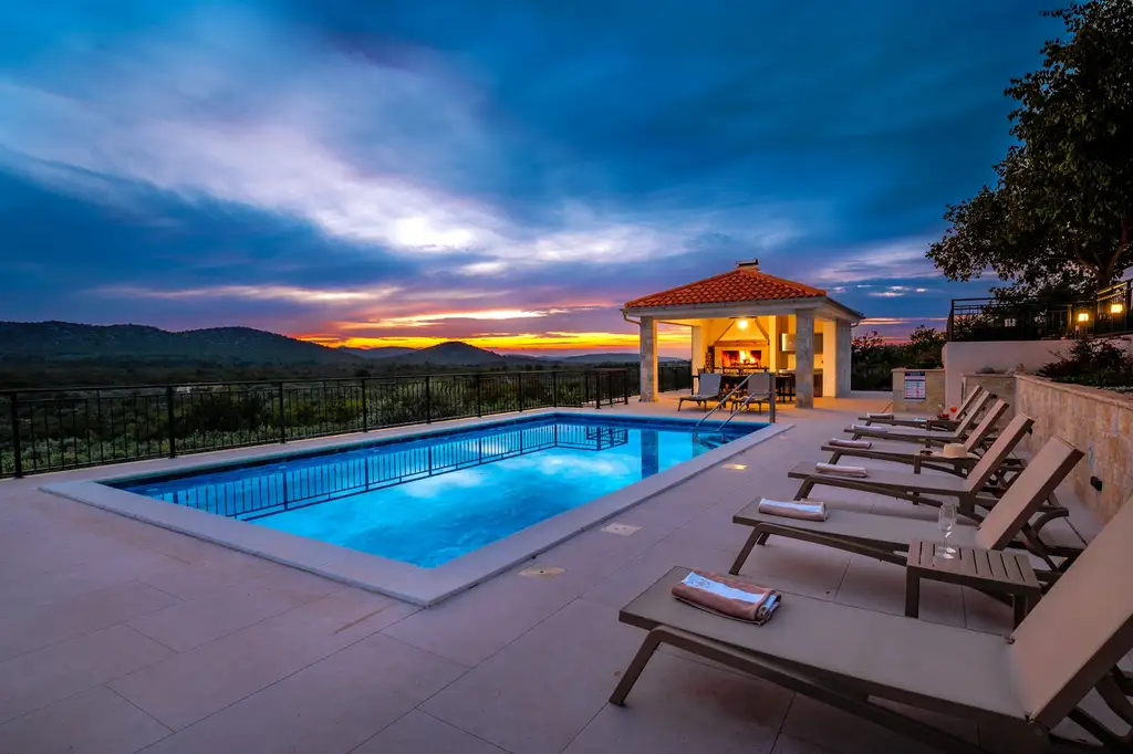 Secluded Mediterranean Villa with Heated Pool, Vodice