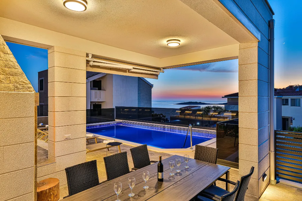 Contemporary Villa Retreat with Pool, Rogoznica