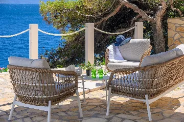 Seafront Stone Villa with Infinity Pool in Selca