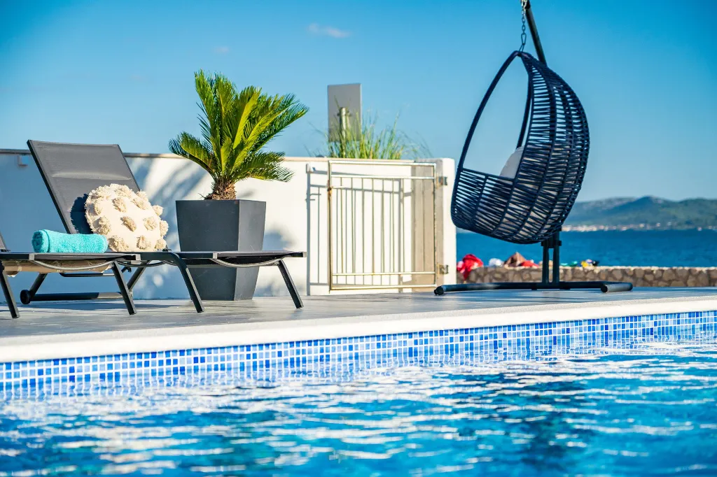 Beachfront Family Villa with Pool in Sukošan