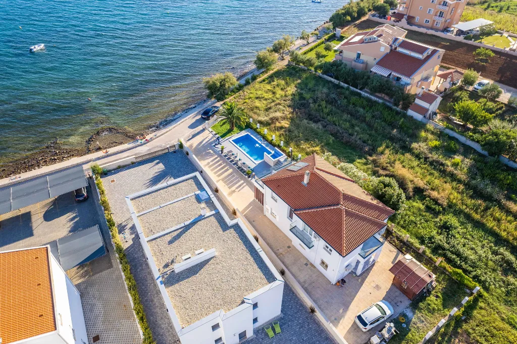 Beachfront Family Villa with Pool in Sukošan