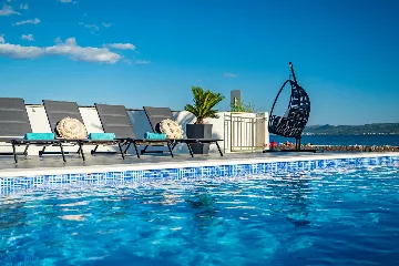 Beachfront Family Villa with Pool in Sukošan