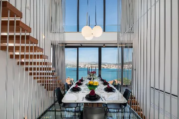 Modern Seaside Villa with Pool in Okrug Gornji