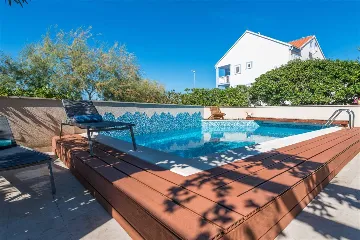 Beachfront Villa with Heated Pool in Mirca