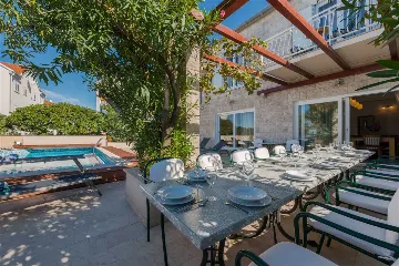 Beachfront Villa with Heated Pool in Mirca