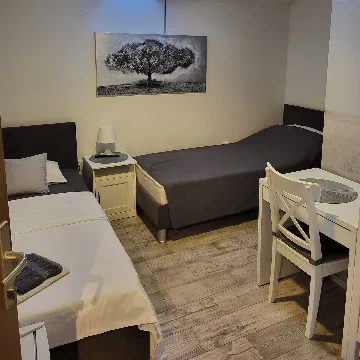 Room with Two Beds and Roof Window in Zagreb