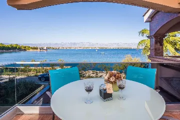 Beachfront Apartment in Vir with Sea-View Balcony