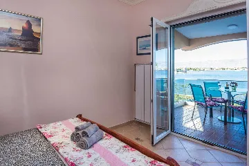 Beachfront Apartment in Vir with Sea-View Balcony