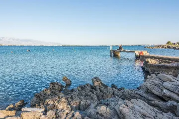 Beachfront Apartment in Vir with Sea-View Balcony