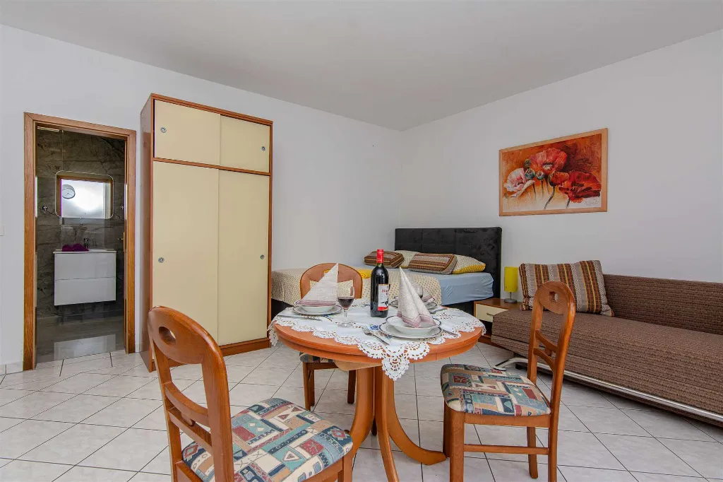 Studio Apartment with Terrace in Vir for 2-3 Guests