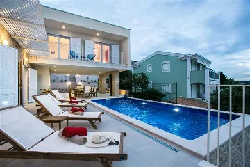 Rogoznica Villa with Heated Pool by the Sea