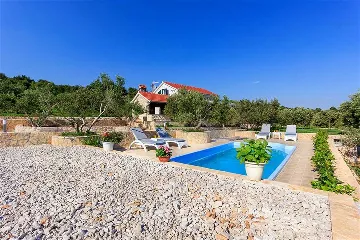 Villa with Pool and Beach Access in Okrug Gornji