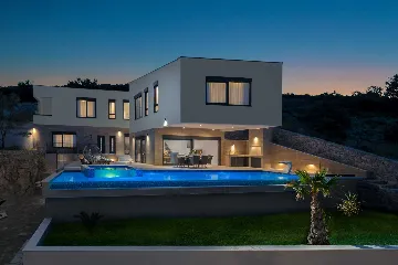 Infinity Pool Villa for 8+2 in Okrug Gornji