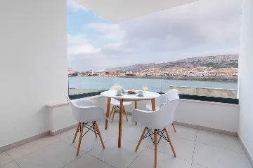 Pag Sea-View Apartment with Balcony for 5 Guests