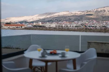 Pag Sea-View Apartment with Balcony for 5 Guests