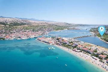 Pag Sea-View Apartment with Balcony for 5 Guests
