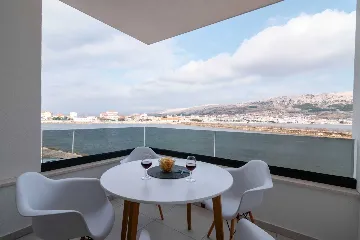 Pag Apartment with Sea View Balcony for 5
