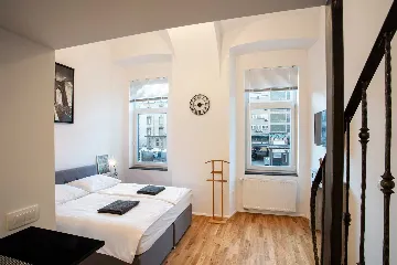 Duplex Studio with Gallery Bedroom in Ljubljana