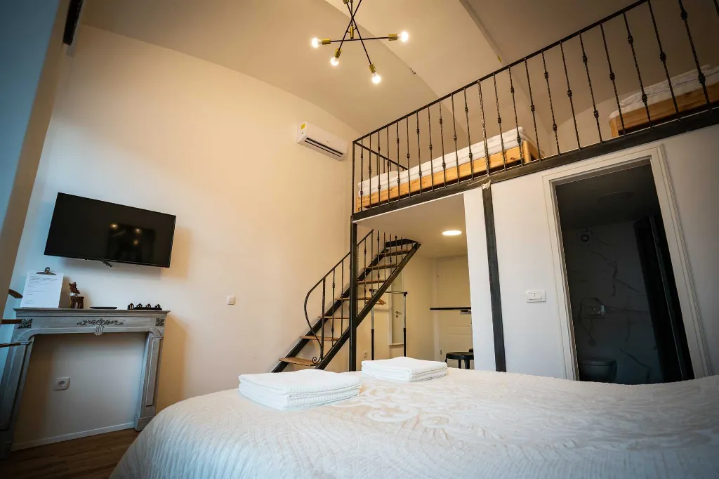 Duplex Studio with Gallery Bedroom in Ljubljana