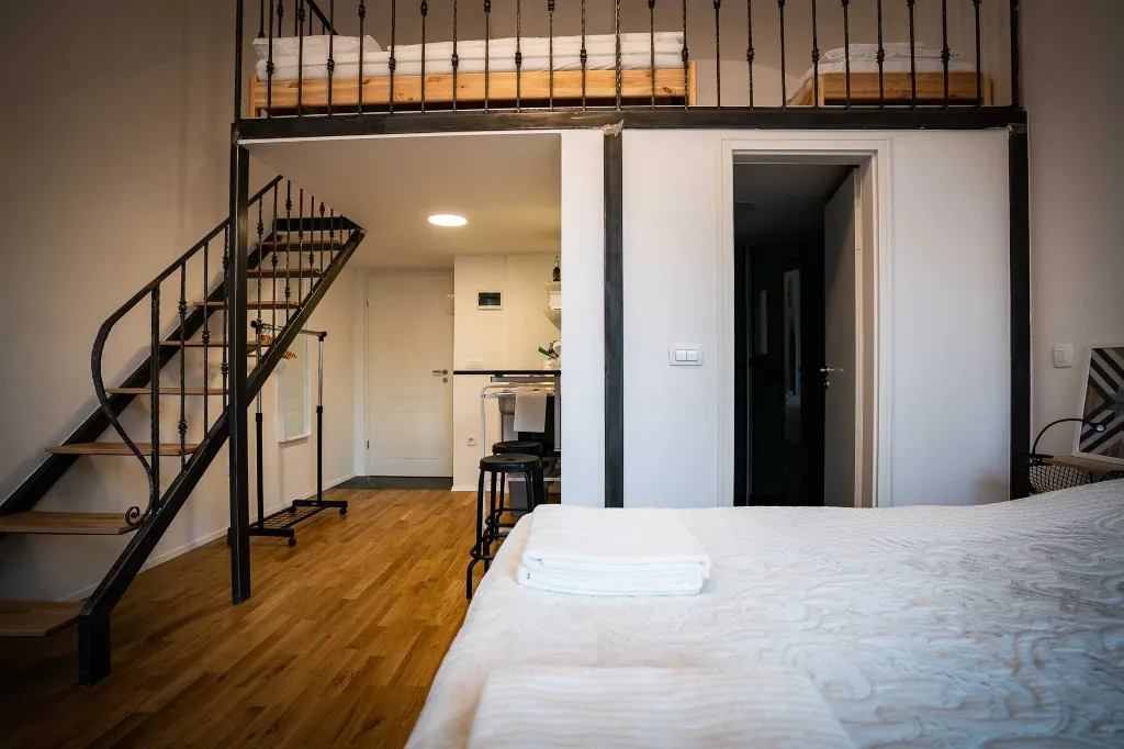 Duplex Studio with Gallery Bedroom in Ljubljana