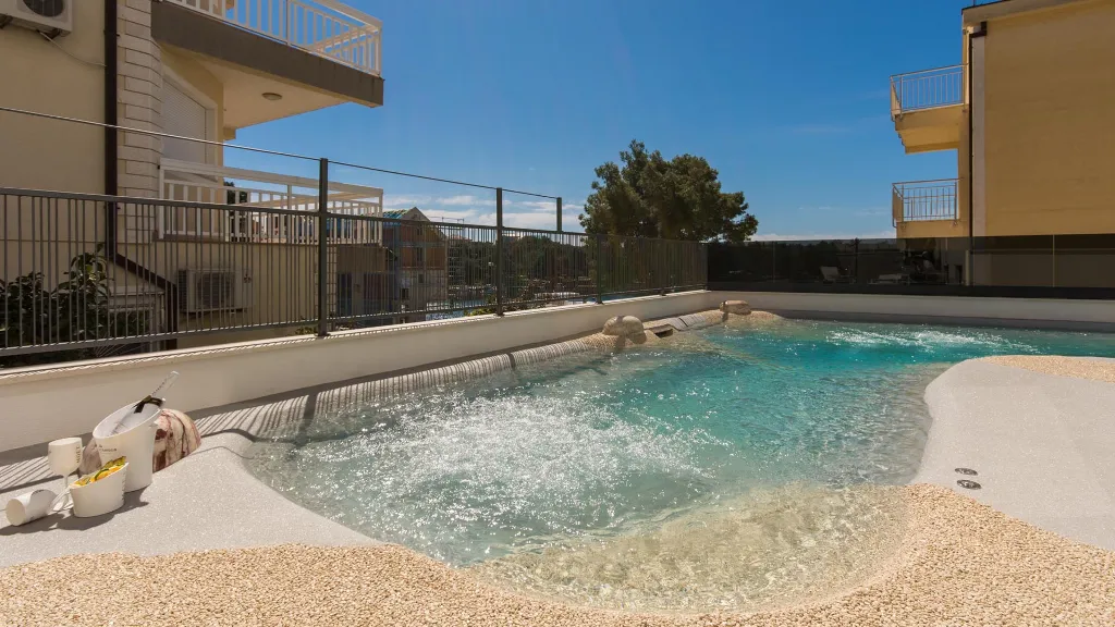 Two-Bedroom Apartment with Sea View Balcony in Trogir
